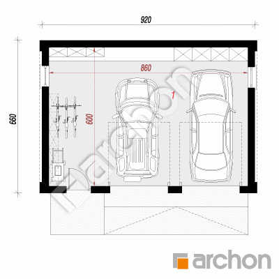 Garaż 2-stanowiskowy G39