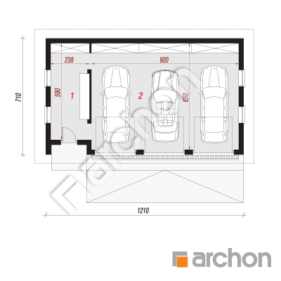 Garaż 3-stanowiskowy G8a