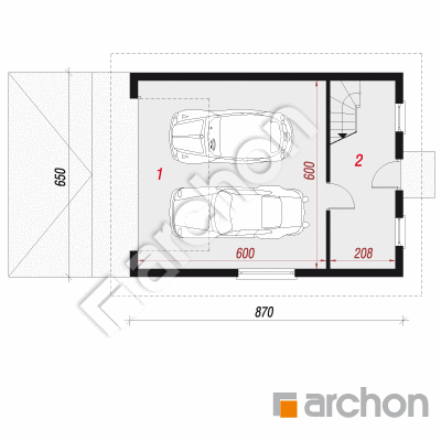 Garaż 2-stanowiskowy G6a
