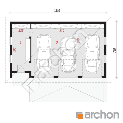 Garaż 3-stanowiskowy G3a