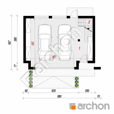 Garaż 2-stanowiskowy G15