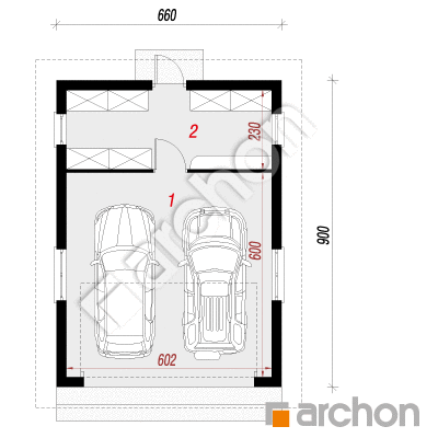 Garaż 2-stanowiskowy G18
