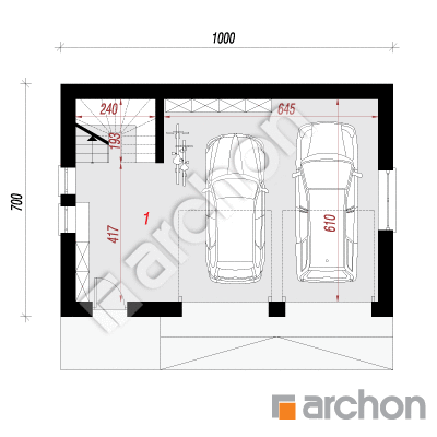 Garaż 2-stanowiskowy G26