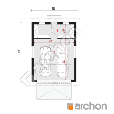 Garaż 2-stanowiskowy G1a