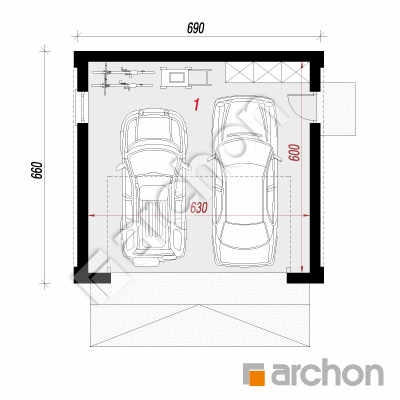 Garaż 2-stanowiskowy G40