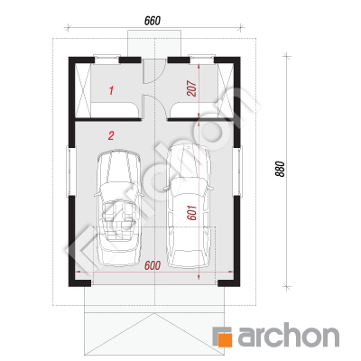 Garaż 2-stanowiskowy G6b