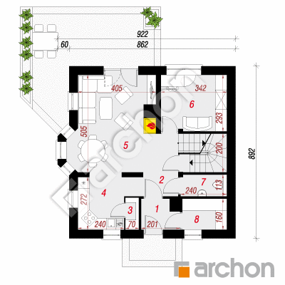 Dom w rododendronach (P)