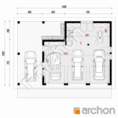 Garaż 3-stanowiskowy G23