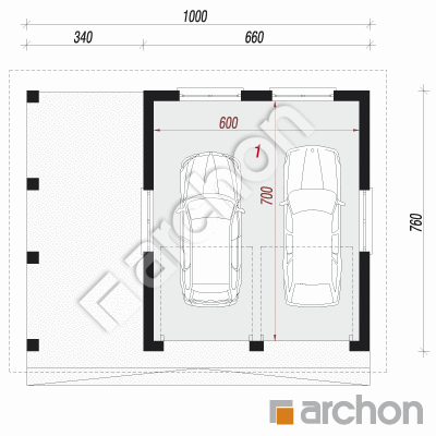Garaż 2-stanowiskowy G22
