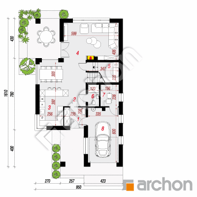 Dom w krasnokwiatach